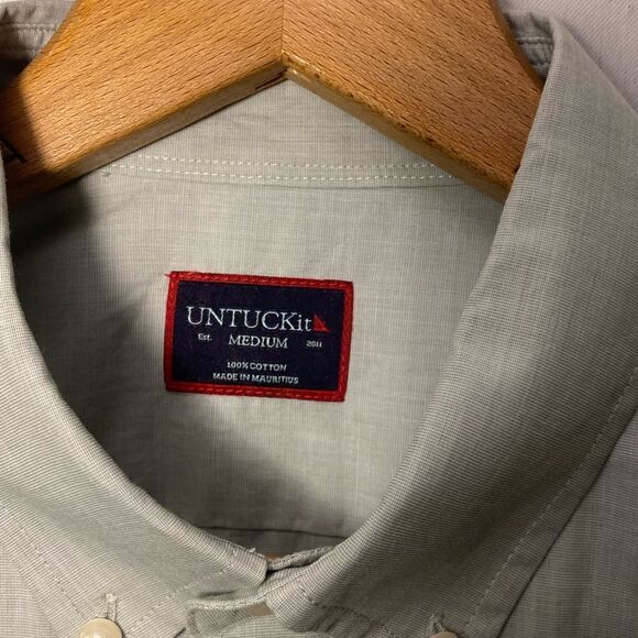 UNTUCKit Men's Medium Seafoam Light Green Long Sleeve Button-up Shirt Alvaro. - Picture 5 of 10